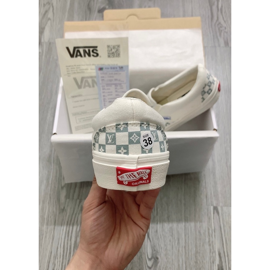 Giày thể thao V.ns Lười L.V rêu caro ,Giày V.ans slip on rêu caro nam nữ cực chất 2022 full box bill