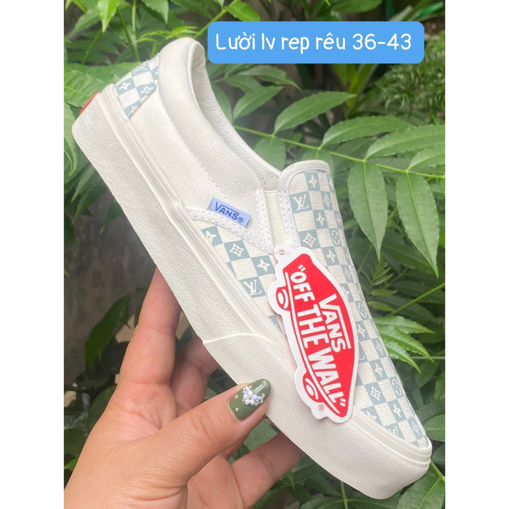 Giày thể thao V.ns Lười L.V rêu caro ,Giày V.ans slip on rêu caro nam nữ cực chất 2022 full box bill
