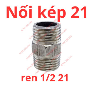 Kép inox ø 21 nối 2 đầu ren ngoài inox