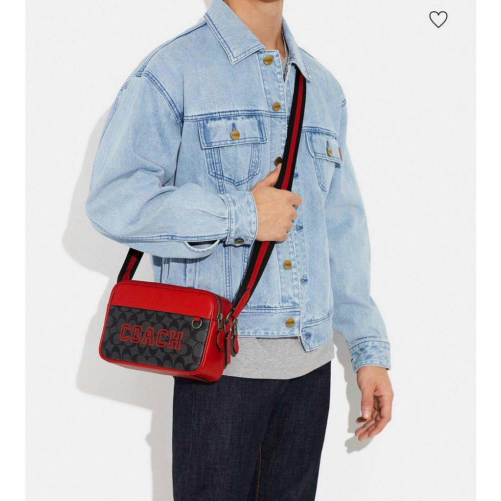 TÚI ĐEO CHÉO NAM COACH® | Graham Crossbody In Signature Canvas With Varsity Motif CE638