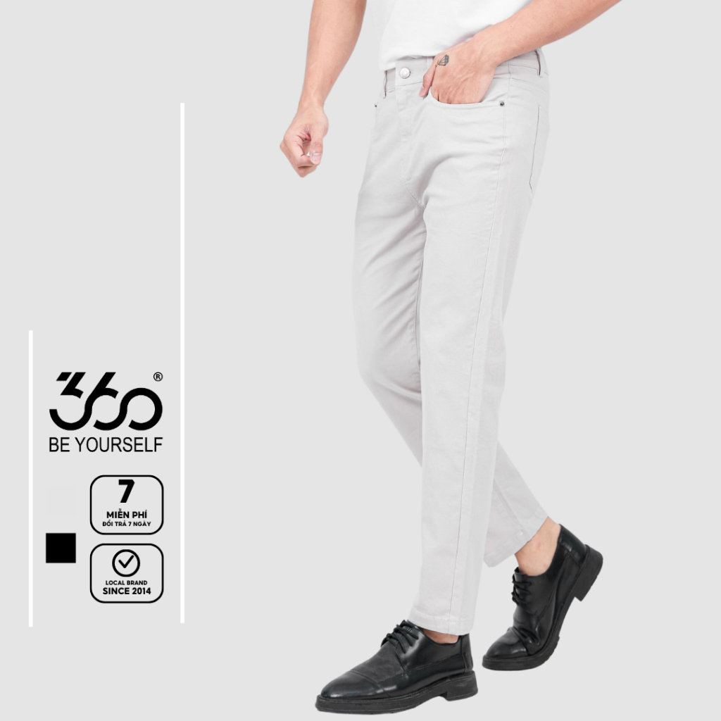 Quần jeans nam form slim trẻ trung thương hiệu 360 Boutique chất liệu khaki cao cấp - QJDTK418