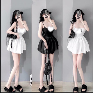 Váy 2 dây bồng xoè