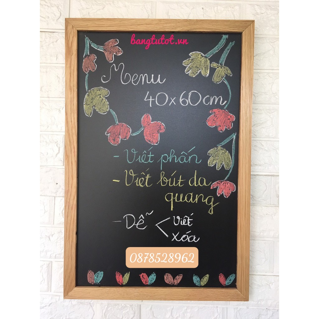 BẢNG MENU ĐEN KHUNG GỖ CAO CẤP 💖𝐅𝐑𝐄𝐄 𝐒𝐇𝐈𝐏💖 DÀNH CHO NHÀ HÀNG, KHÁCH SẠN,COFEE...