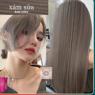 Thuốc nhuộm tóc  tại nhà màu XÁM SỮA không cần tẩy tóc, lên từ nền level7,