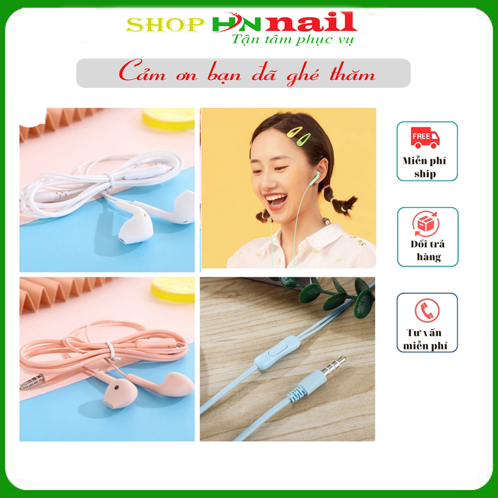 Tai nghe Điện Thoại dây dài Có MIC nhét tai giắc cắm 3.5mm dành cho mọi điện thoại shop hnnail