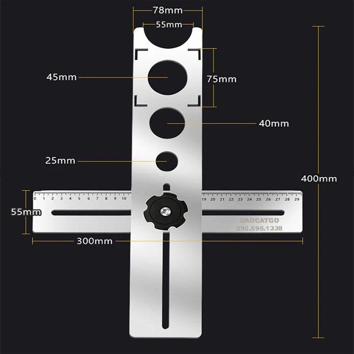 Thước khoét lỗ gạch nhà tắm 2 khúc inox