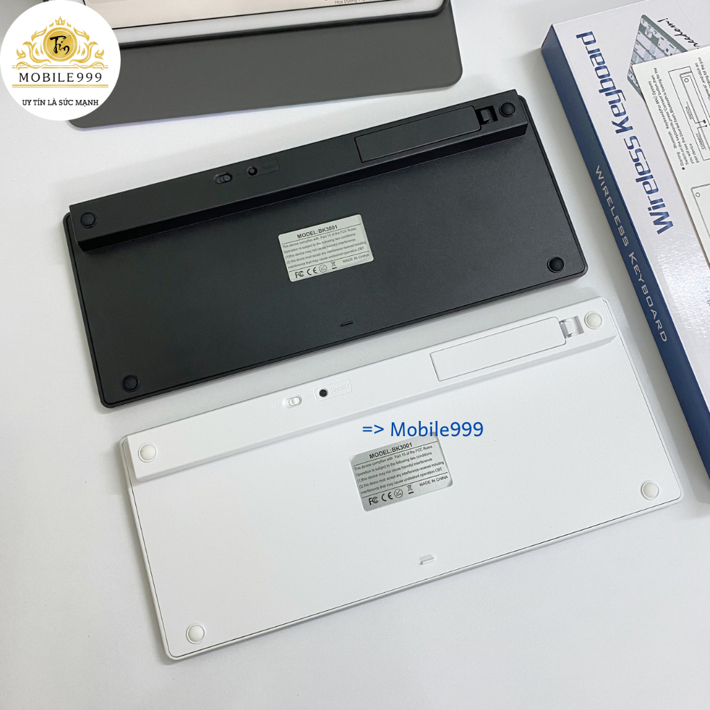 Bàn Phím Không Dây Bluetooth Mỏng Đẹp - Phím ấn nhẹ - Dùng cho - Điện Thoại - Máy Tính Bảng MOBILE999