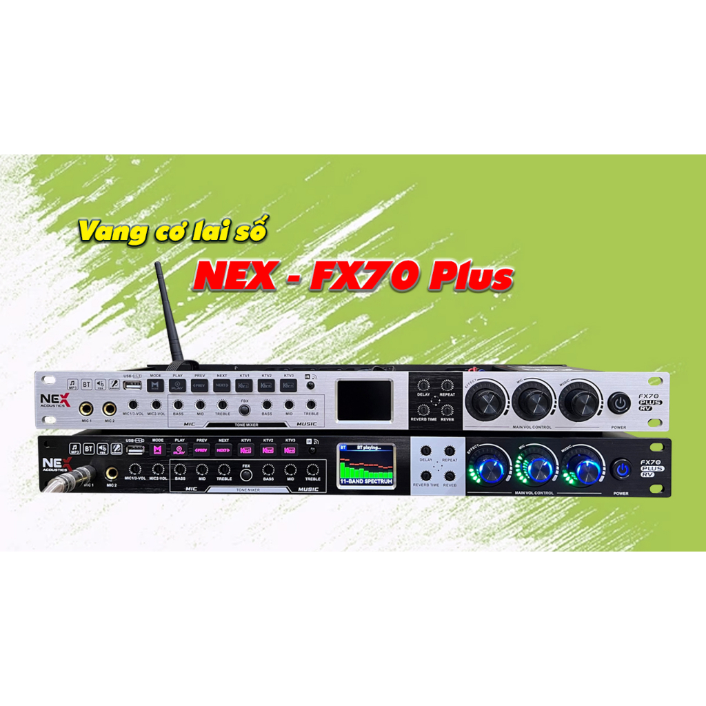 Vang cơ lai số NEX FX70 Plus RV mẫu mới 2023. Có cổng Quang, Bluetooth, Usb ( mặt Đen)
