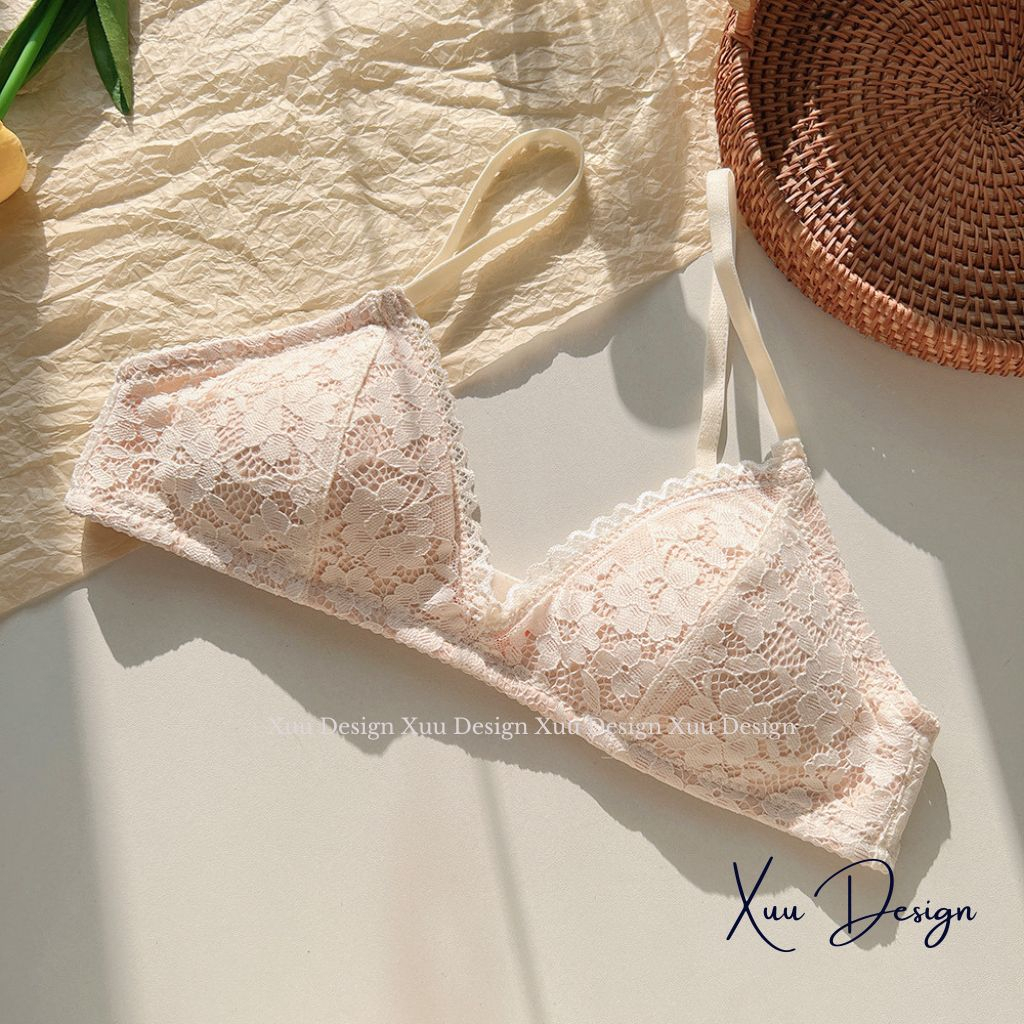 Áo ngực không gọng ren hoa mềm mại  XUU thiết kế đệm mỏng ôm sát nâng nhẹ nhàng nữ tính - AV81