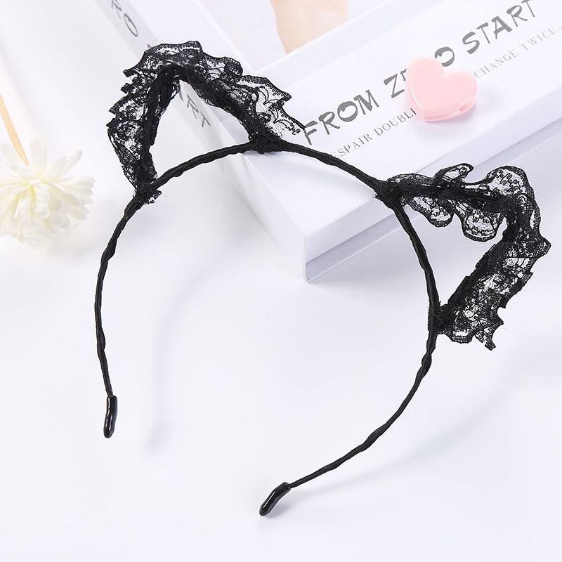 Bờm tóc tai mèo đen ren K4688 - Hỏa tốc