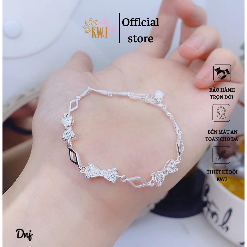 Lắc tay bạc hình nơ, lắc tay xinh xắn. Bạc Xinh 92