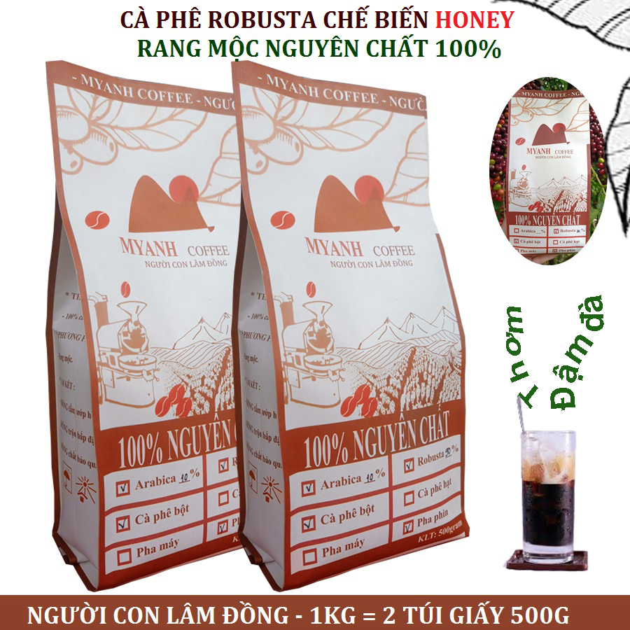 500gram cà phê pha phin mix 80%Robuta + 20% Arabica, Cà phê Mỹ Anh