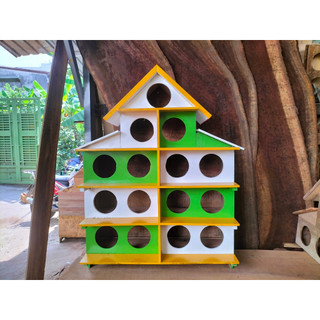 Chuồng bồ câu 15 lỗ nuôi chim bồ câu thả rong sơn dầu cao cấp nuôi được 8 đôi chim bồ câu