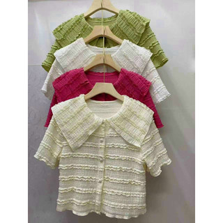 Áo ren co giãn cổ sen bigsize