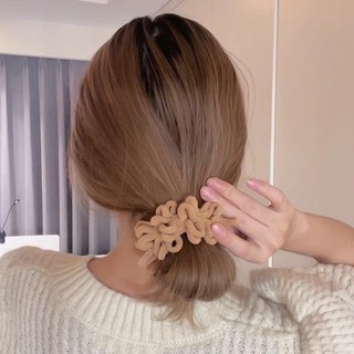 Dây Cột Tóc Lông Xù Màu Trà Sữa
