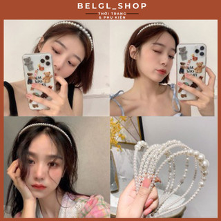 Băng đô ngọc trai cho nữ, bờm tóc đính ngọc trai thiết kế thanh lịch nhiều kiểu dáng phong cách hàn quốc