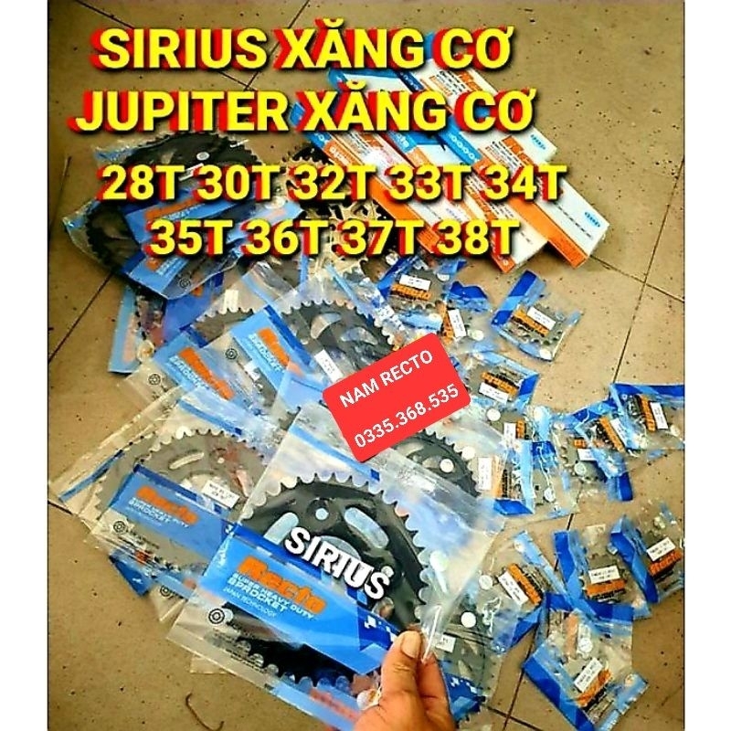 Nhông Dĩa sau sirius x.cơ,jupiter x.cơ,28T 30T 32T 33T 34T 35T 36T 37T 38T Nhông 14T 15T 16T CHÍNH HÃNG RECTO