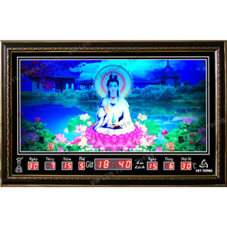 Đồng hồ Lịch Vạn Niên điện tử treo tường - Quan Âm 68637 (KT 68x44x7cm)_Có 2 Loại (Không Remote Đèn Và Có Remote Đèn)