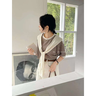 Áo pull áo nhỏ kẻ cổ tròn astudio