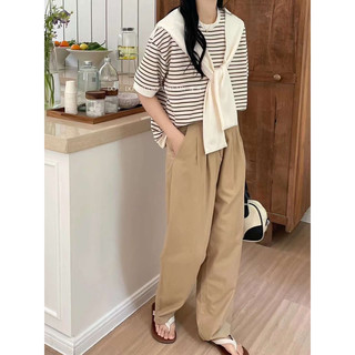 Áo pull áo nhỏ kẻ cổ tròn astudio