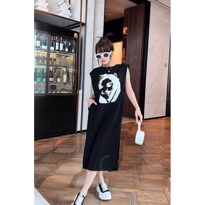 V2384 Váy cotton nữ sát nách fredy