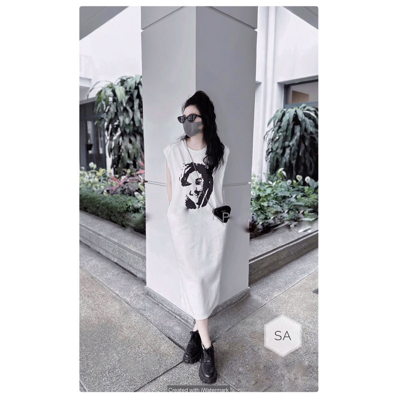 V2384 Váy cotton nữ sát nách fredy