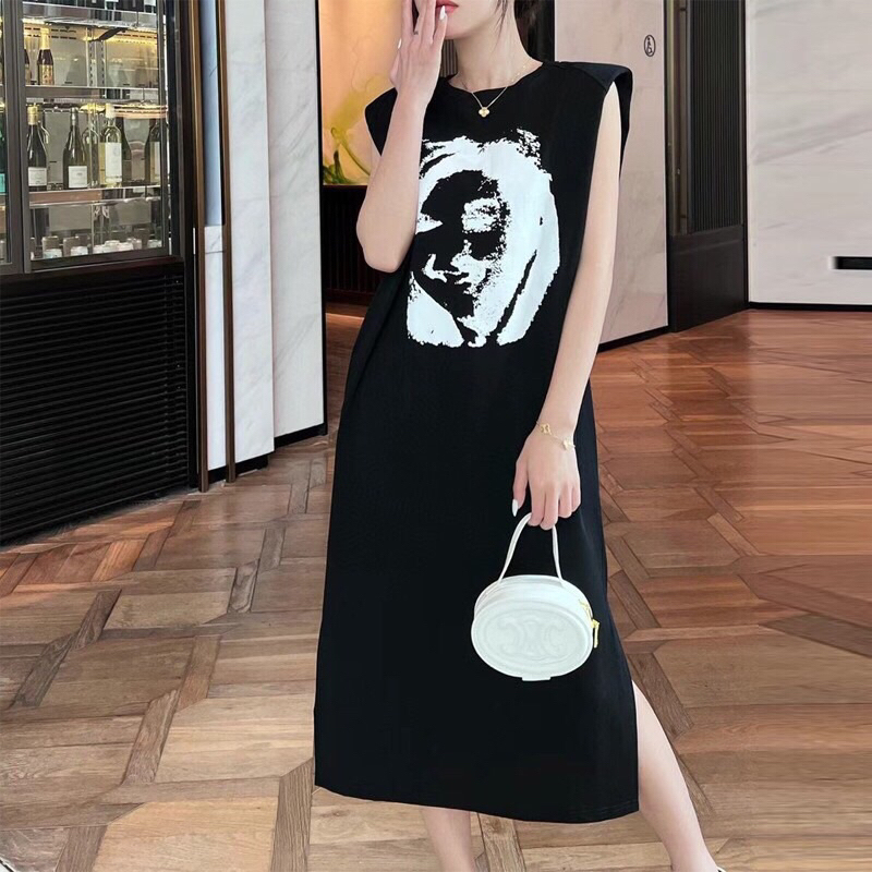 V2384 Váy cotton nữ sát nách fredy