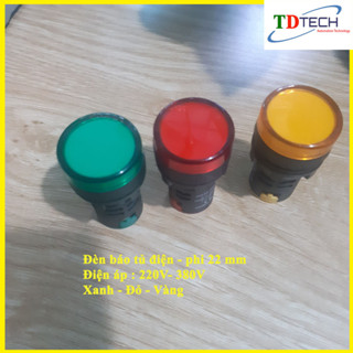 Đèn báo phi 22 mm , điện áp 220V, phù hợp lắp đặt tủ điện, bóng LED