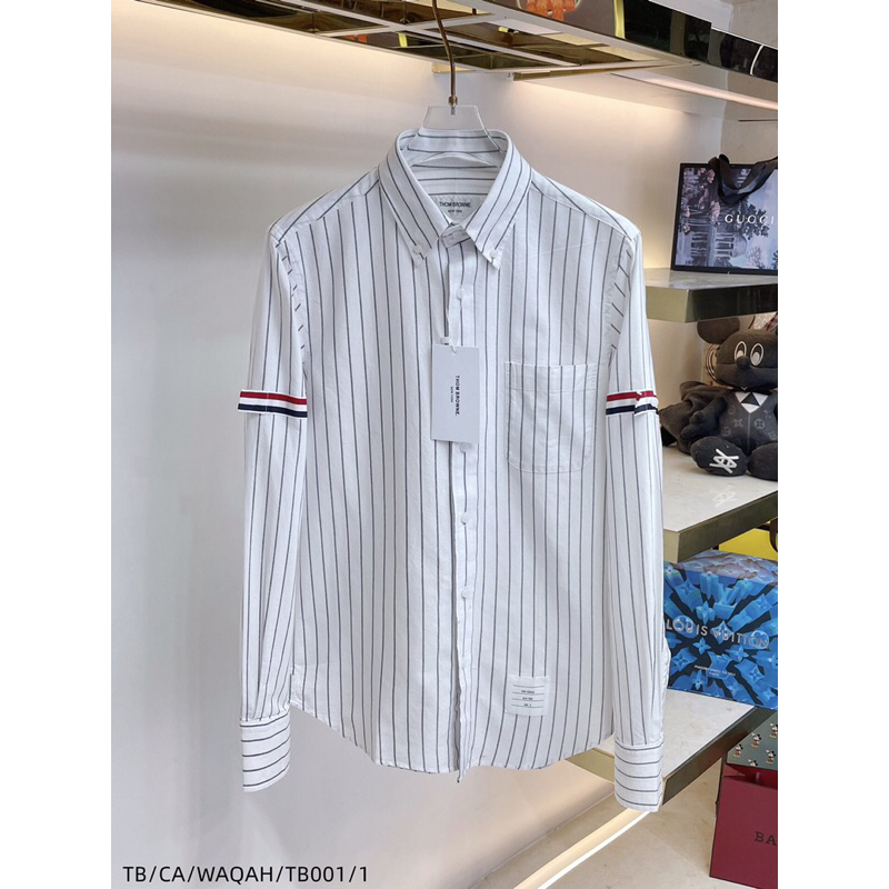 Áo sơ mi nam dài tay kẻ sọc ThomBrowne cao cấp 2023