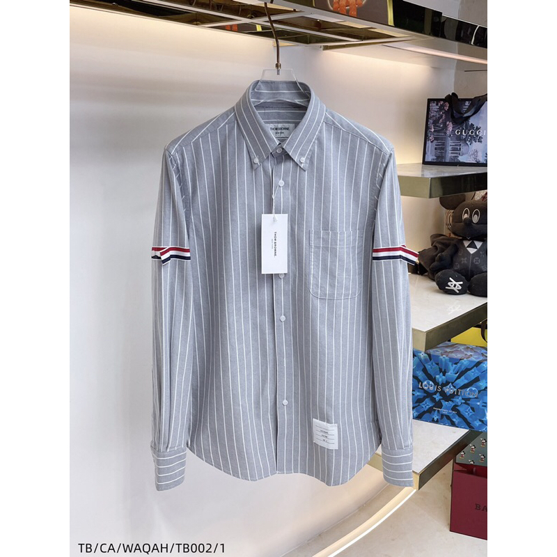 Áo sơ mi nam dài tay kẻ sọc ThomBrowne cao cấp 2023