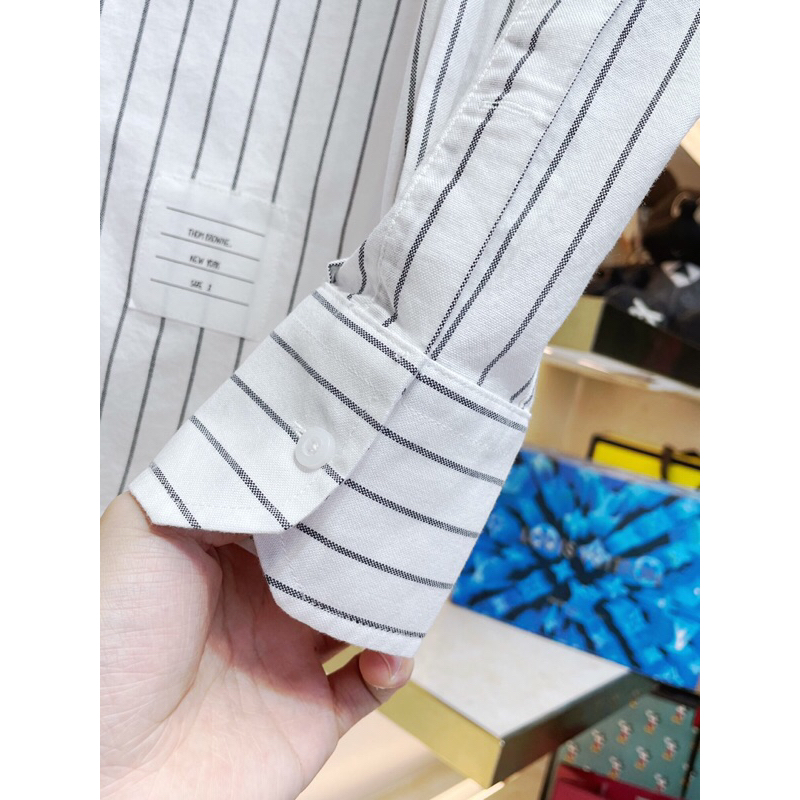 Áo sơ mi nam dài tay kẻ sọc ThomBrowne cao cấp 2023