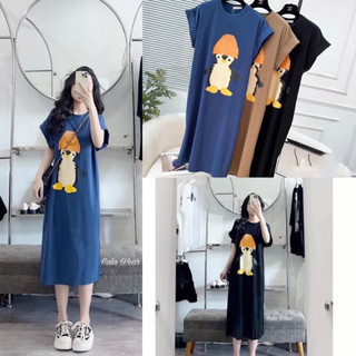 Váy suông Đầm thụng in hình chim cánh cụt