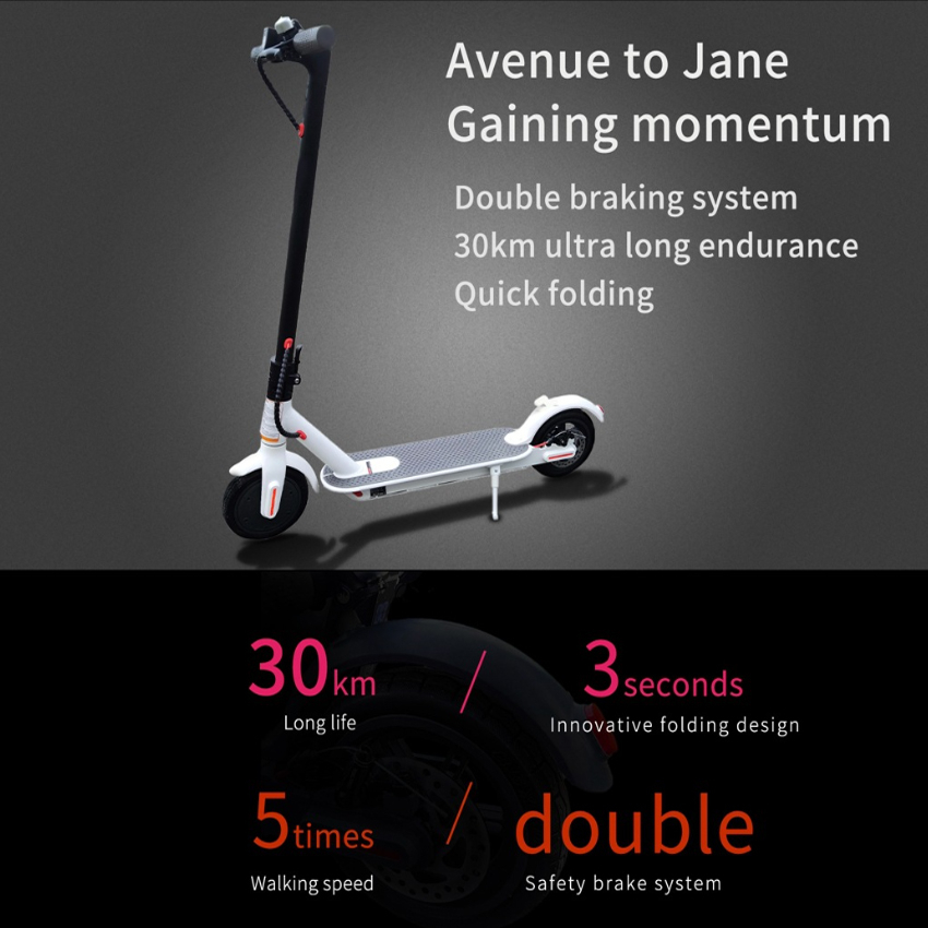 Xe scooter điện M365 gấp gọn bánh 8.5inch, kết nối app thông minh, tốc độ tối đa 30/km, một lần sạc đi được 25 đến 40km