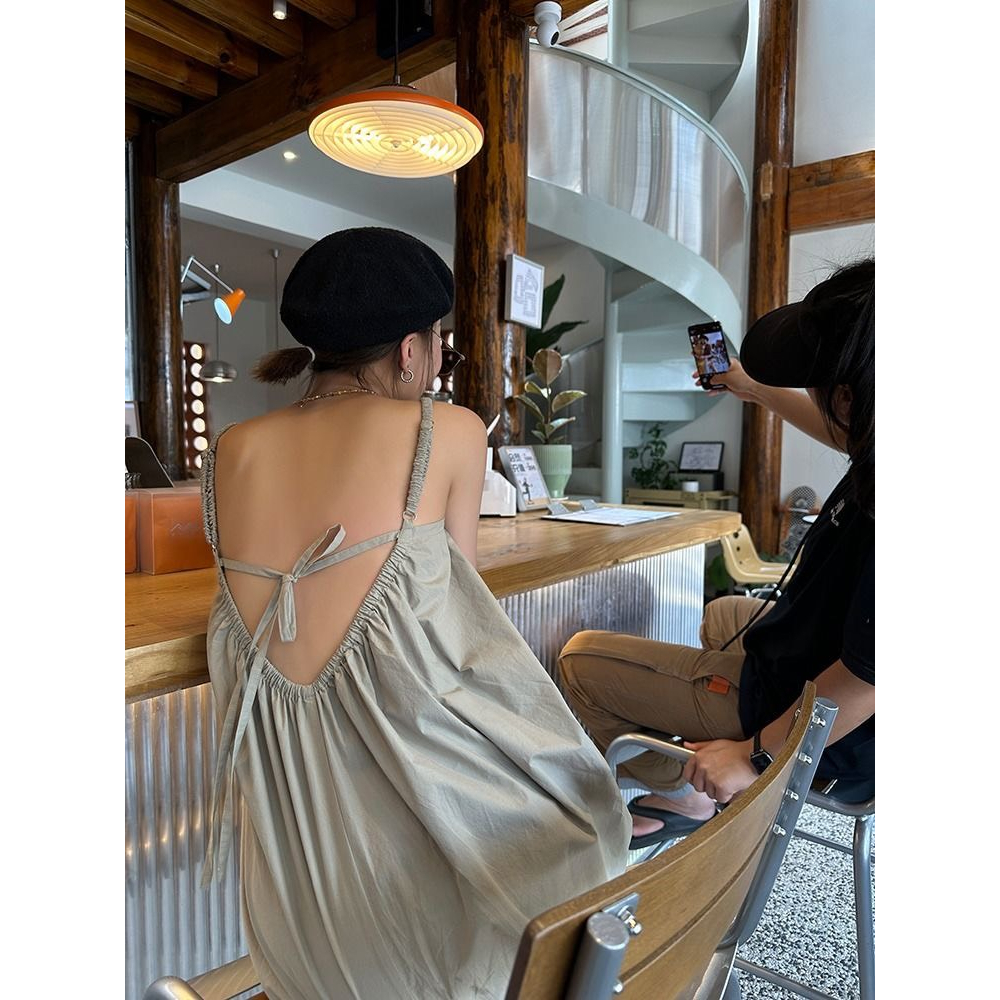 Jumpsuit hai dây dáng rộng cá tính mùa hè cho nữ