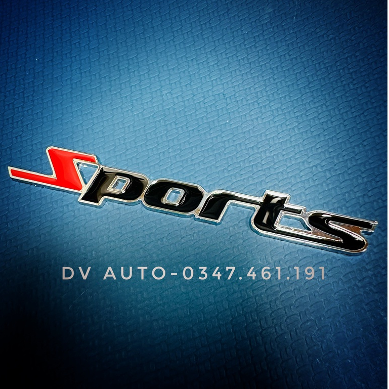 Tem chữ nổi kim loại sport trang trí oto,xe máy by DV AUTO