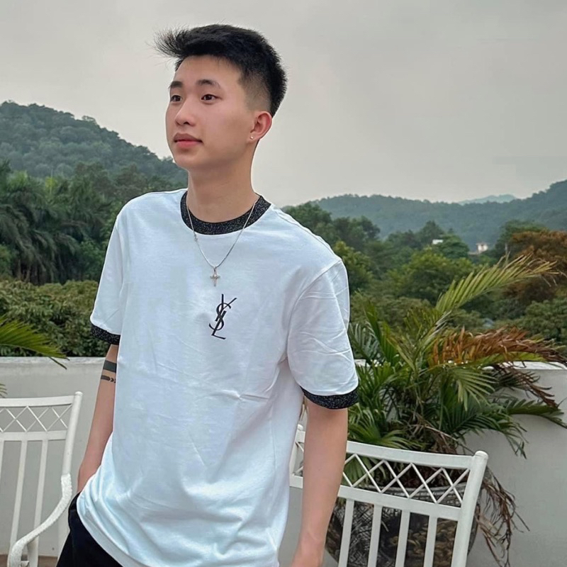 Áo Thun YSL Kim Tuyến Form Rộng Tay Lỡ Vải Cotton Cao Cấp | BigBuy360 - bigbuy360.vn