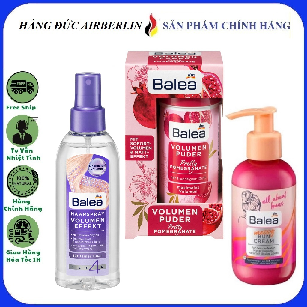 Kem làm phồng tóc.bột làm phồng tóc,Xịt  làm phồng chân tóc và tạo kiểu tóc Balea (Hàng Đức có bill)