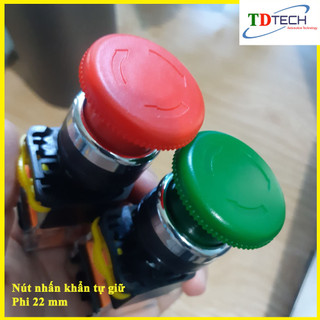 Nút nhấn xoay dừng khẩn, phi 22 mm, nhấn tự giữ