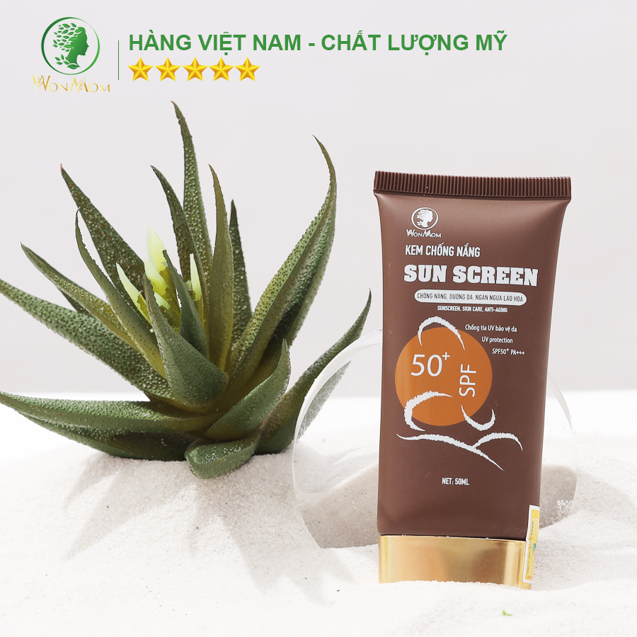 Kem chống nắng vật lý WONMOM 50ml - An toàn cho mẹ bầu và sau sinh - SPF 50+, PA++++ dưỡng da, sáng da - Chính hãng