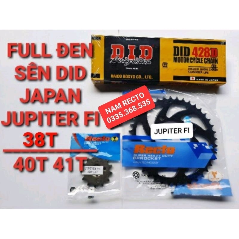 NHÔNG SÊN DĨA JUPITER FI DĨA 38T 40T 41T FULL ĐEN SÊN DID JAPAN>>>