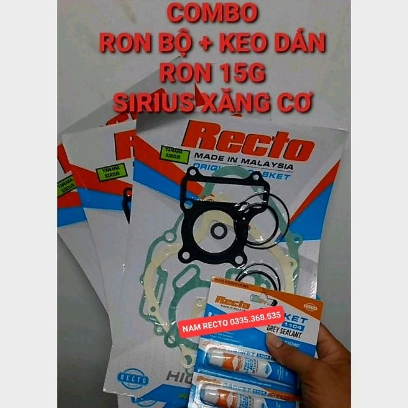 COMBO RON MÁY + KEO DÁN RON XE SIRIUS XĂNG CƠ RECTO MADE IN MALAYSIA(GIÁ TỔNG KHO HÀNG RECTO)>>>