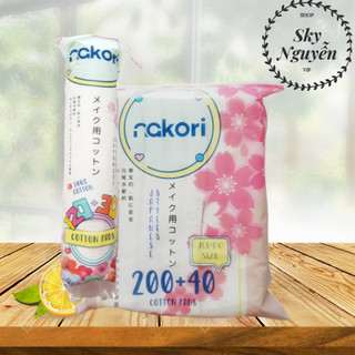 Bông Tẩy Trang Nakori  Okamura Hộp Vuông 240m/ Tròn 150m 100% Cotton Chất Lượng Nhật Bản.