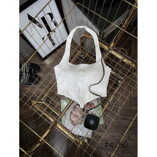 (Video thật) Áo Croptop Choàng Cổ Yếm Có Mút