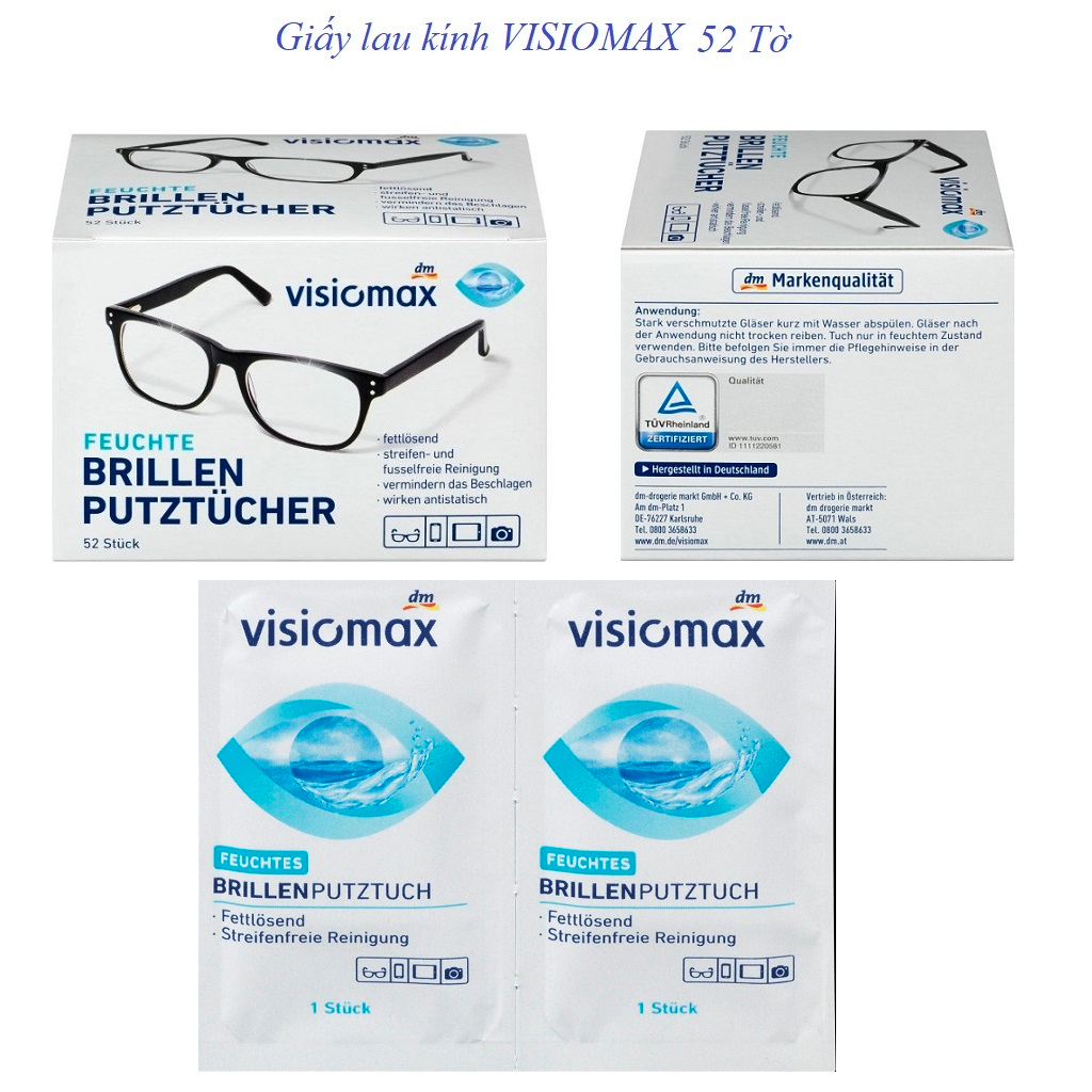 Giấy Lau Kính, Lau Màn Hình Điện Thoại,Lau Máy Ảnh  Best View ,VISIOMAX 52 miếng