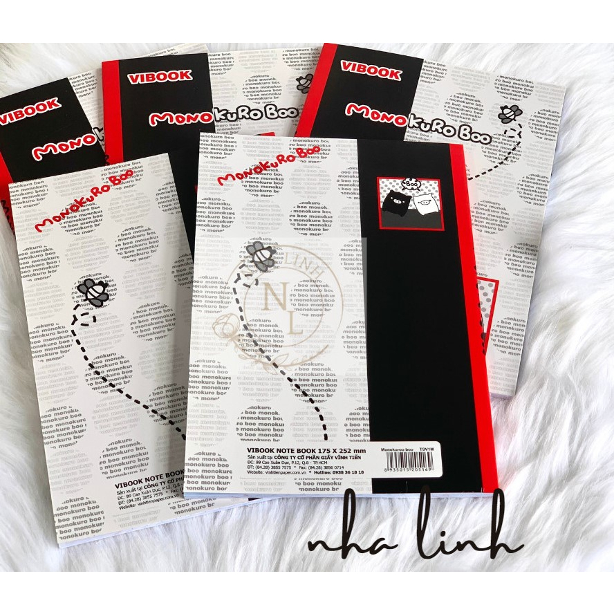 Tập sinh viên Monokuroo Boo 100 trang kẻ ngang