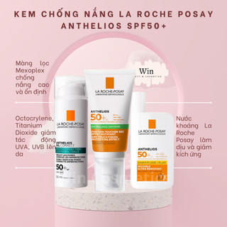 Kem chống nắng La Roche Posay Anthelios Dry Touch Antishine vạch xanh cho da dầu mụn, Shaka Fluid vạch vàng cho da khô