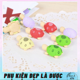 Gôm tẩy viết chì hình chú rùa dễ thương, cục tẩy mini hình rùa con cute nhiều màu, kích thước nhỏ gọn tẩy xóa dễ dàng