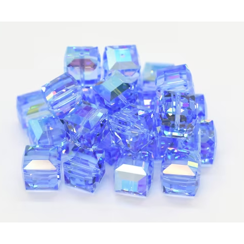 Combo pha lê Swarovski khối vuông 4mm/6mm/8mm/10mm