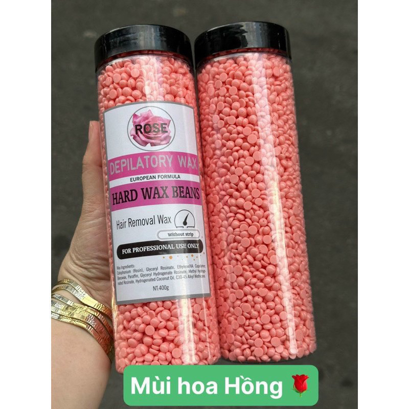Sáp wax lông hard wax beans cao cấp đóng hộp 400g tặng kèm que gỗ wax