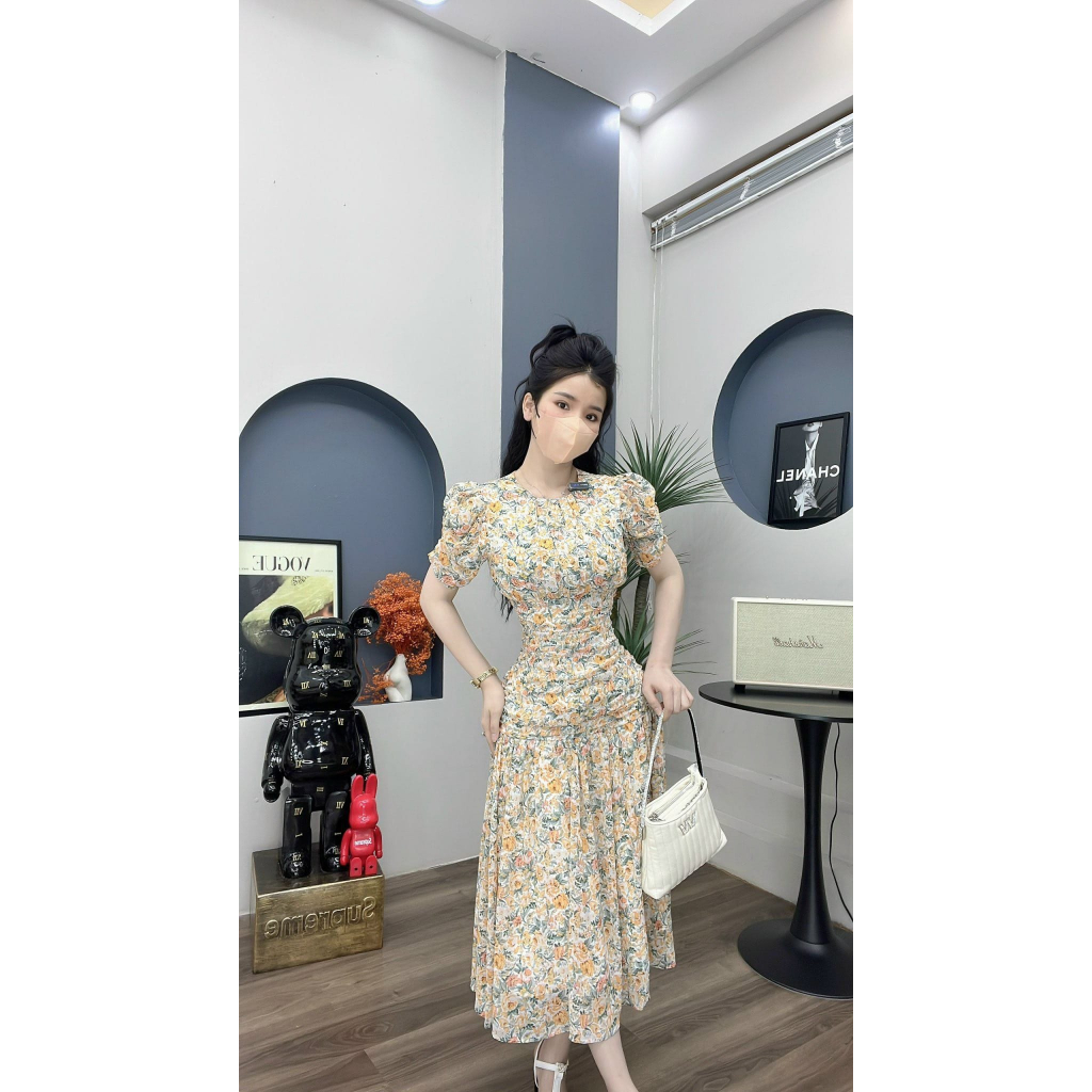 ĐẦM HOA NHÍ SANG CHẢNH NHÚN EO CHE KHUYẾT ĐIỂM- SHOP LINH TRANG